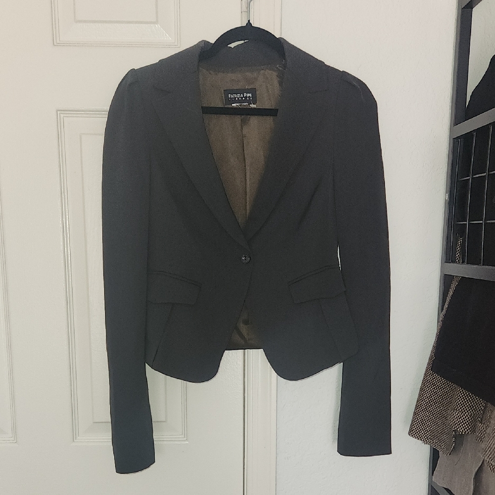 Patrizia Pepe Firenze Olive Green One Buttom Blazer Jacket - Picture 4 of 13